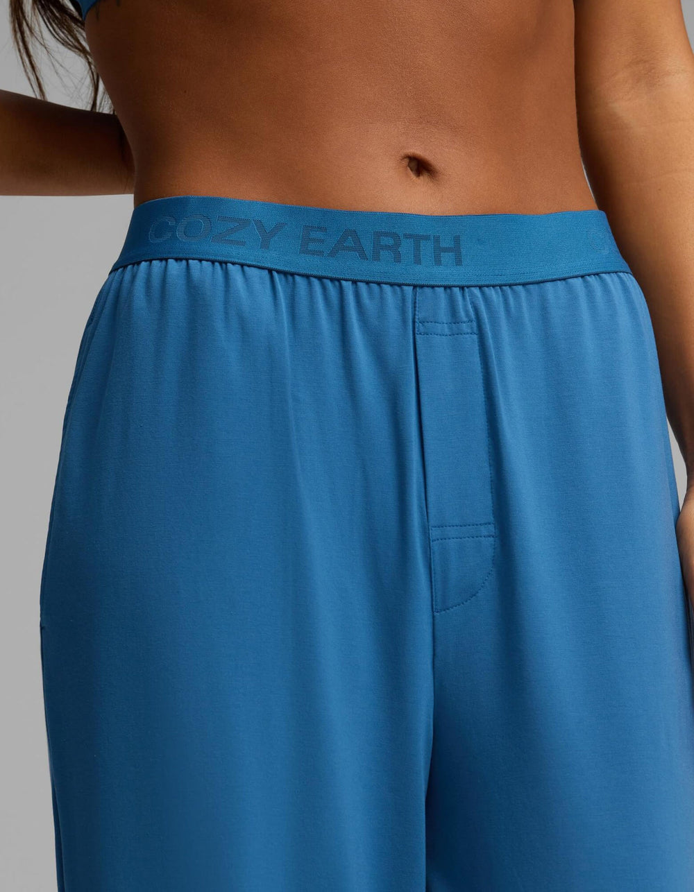 Women's First Layer Long Sleeve Sleep Tee & Pajama Pant Set in black | Cozy Earth