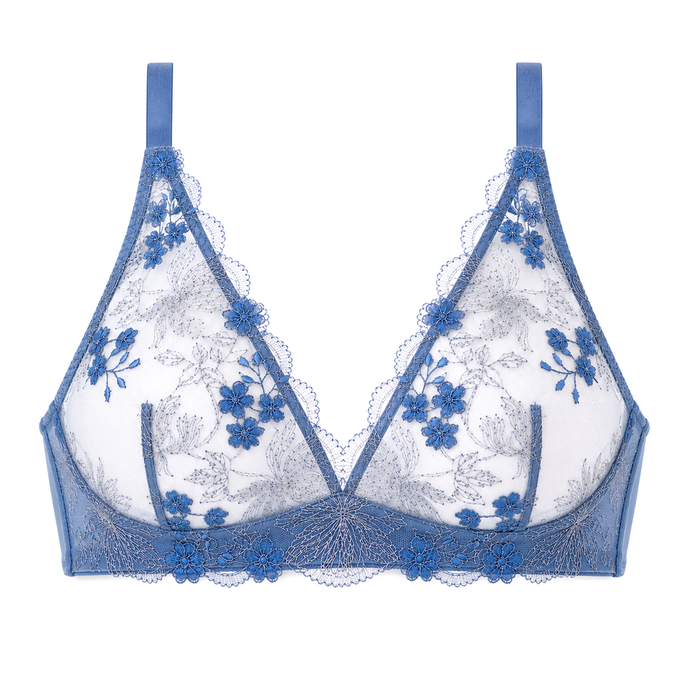 GAB-B1 - Prestige Gabrielle Wireless Bralette in blue | huit-lingerie