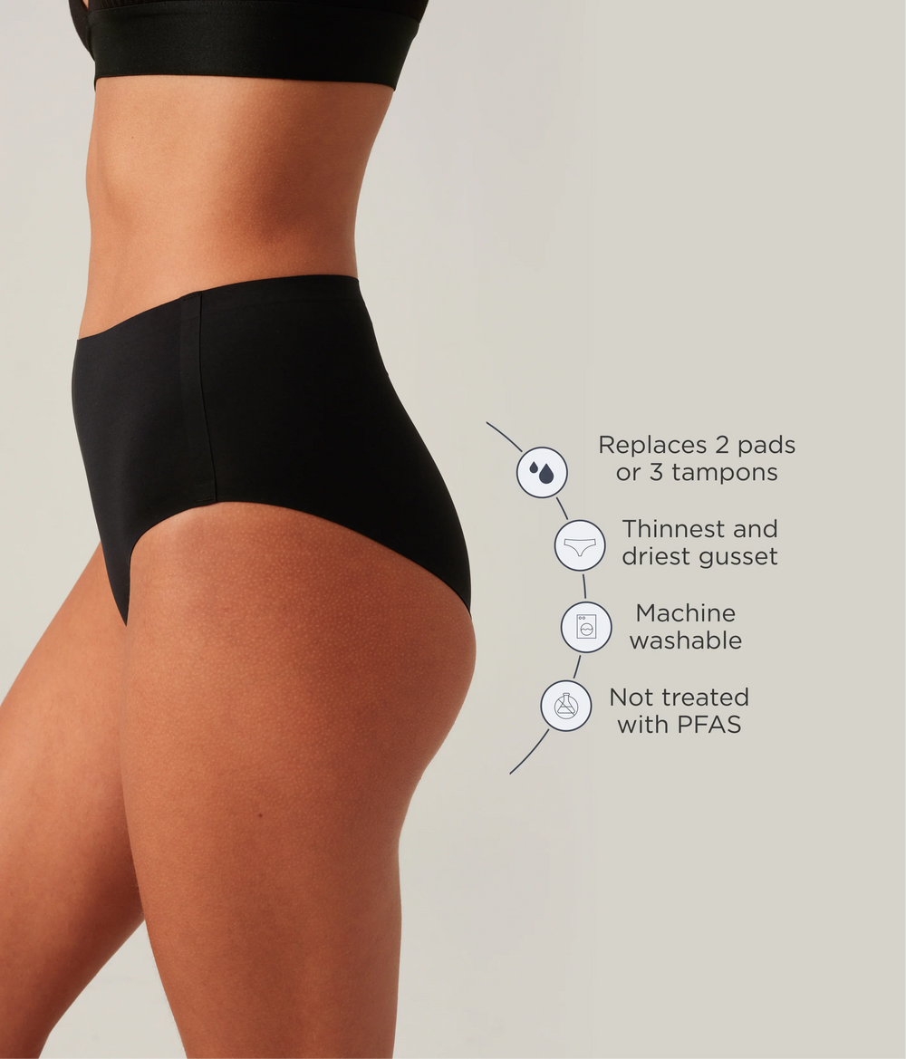 Leakproof Seamless High Waist in black | Saalt