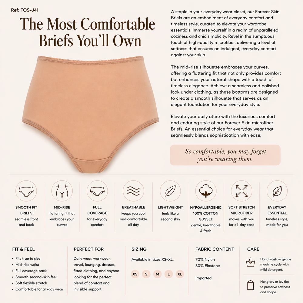 ☁️ FOS-J41 Lightweight Microfiber Brief in pink | huit-lingerie