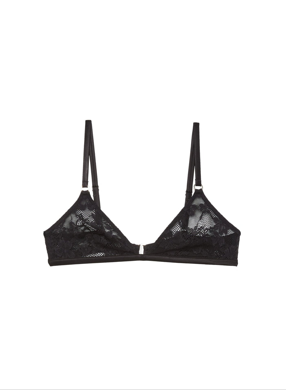 Fleur du Mal Le Stretch Lace Triangle Bra in black
