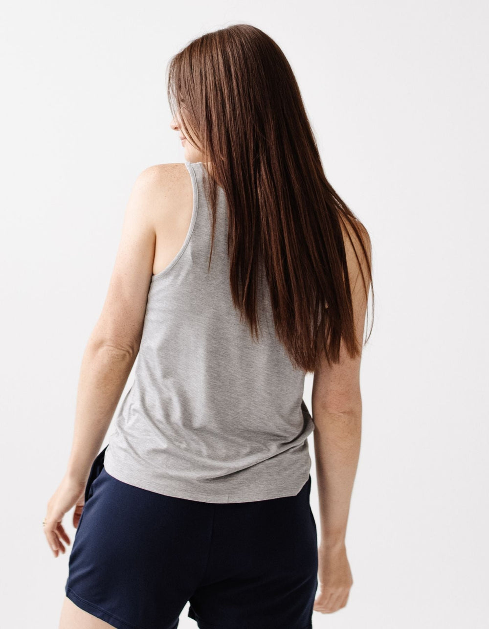 Women's Bamboo Stretch-Knit Lounge Tank in black | Cozy Earth