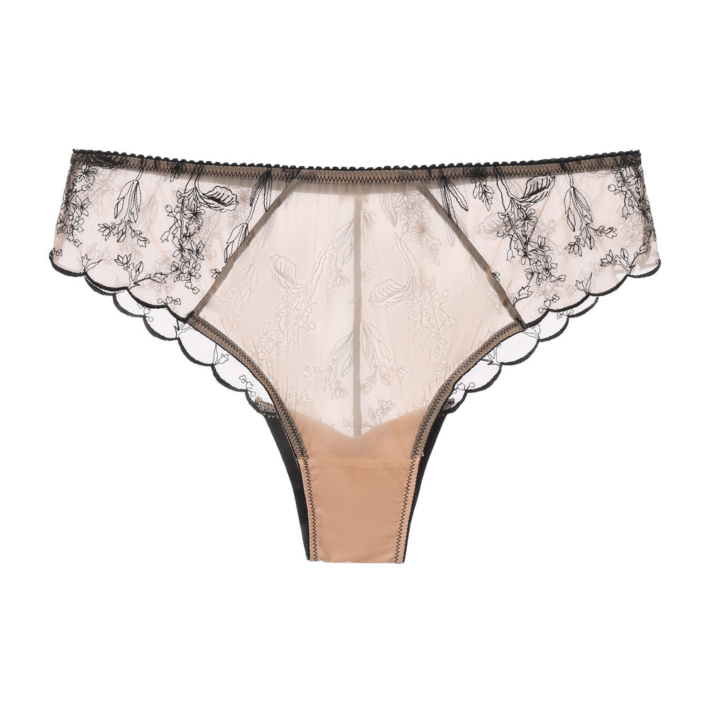 Kim Embroidery Cheeky on Jelly Fabric in beige | Amour d'Agnette
