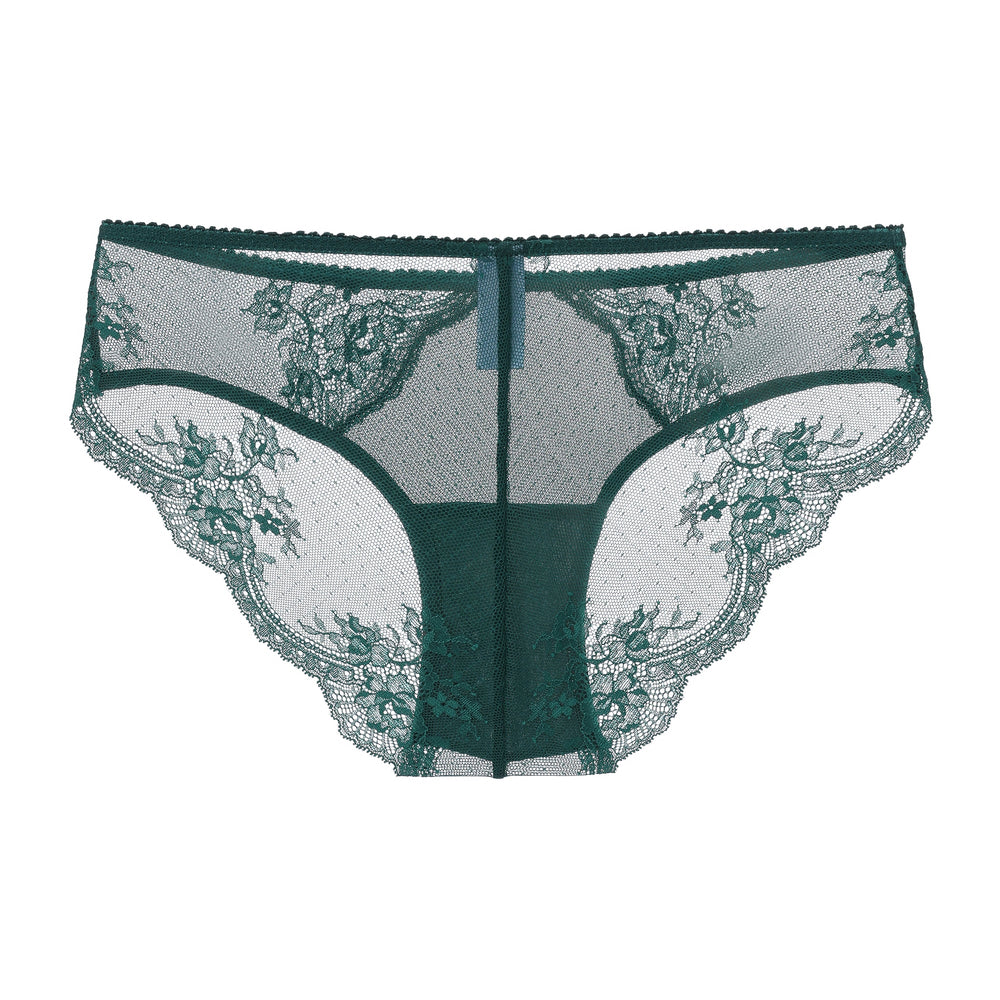 Kim Stretch Lace & Mesh Cheeky in blue | Amour d'Agnette