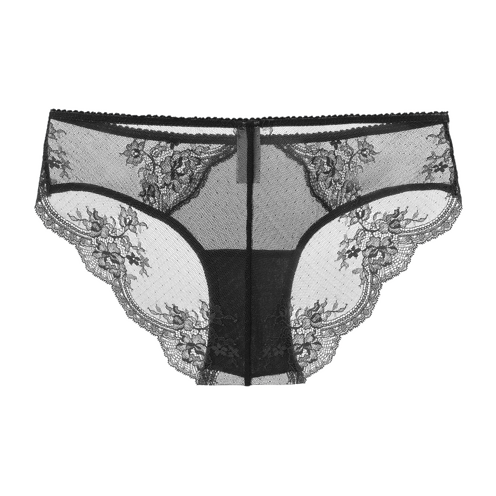 Kim Stretch Lace & Mesh Cheeky in blue | Amour d'Agnette