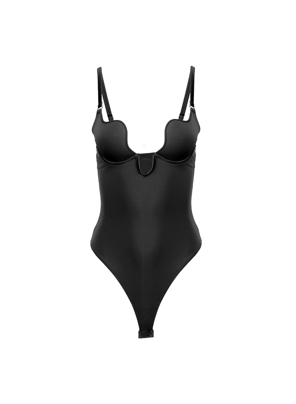 Fleur du Mal Seduce U-Plunge Bodysuit in black
