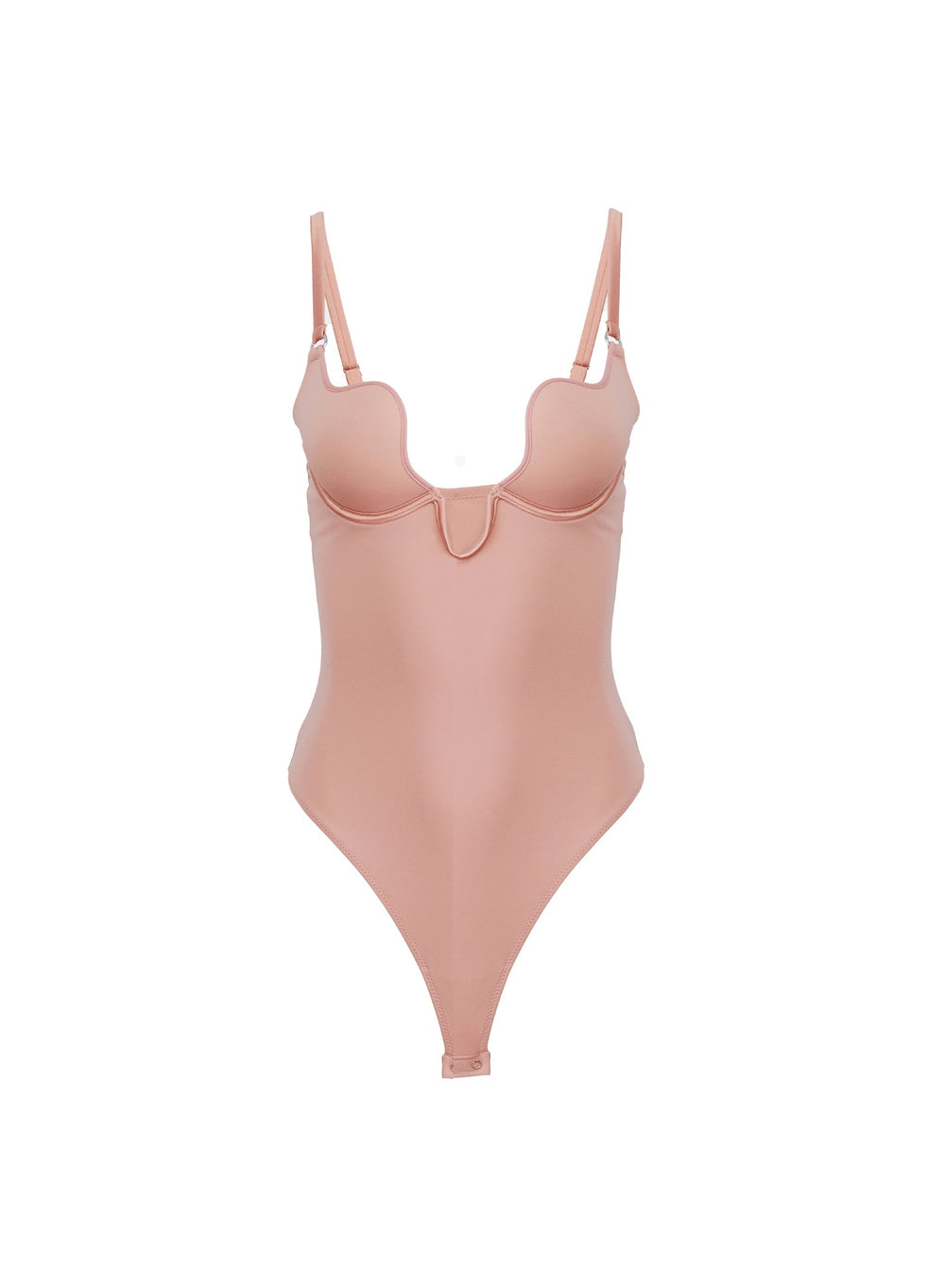 Fleur du Mal Seduce U-Plunge Bodysuit in beige