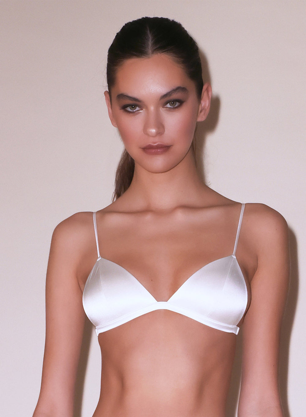 Fleur du Mal Molded Luxe Triangle Bra in white