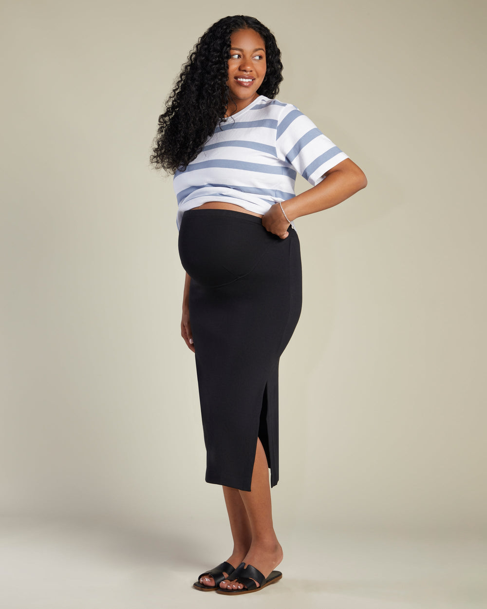 A Pea In the Pod Ambition Midi Skirt in black
