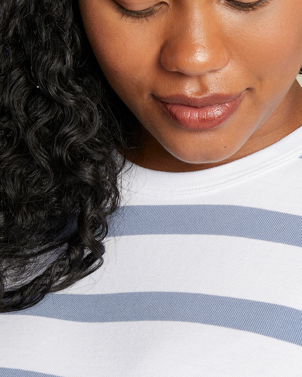 A Pea In the Pod Ease Short Sleeve Striped Top in white