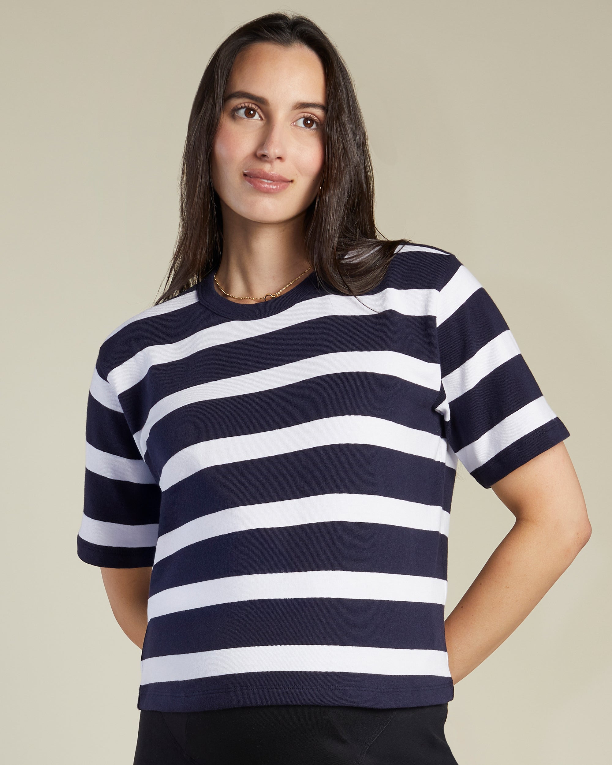 Ease Short Sleeve Striped Top