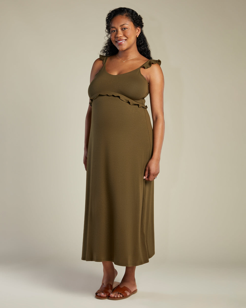 A Pea In the Pod Nest Flutter Sleeve Maxi Dress in red