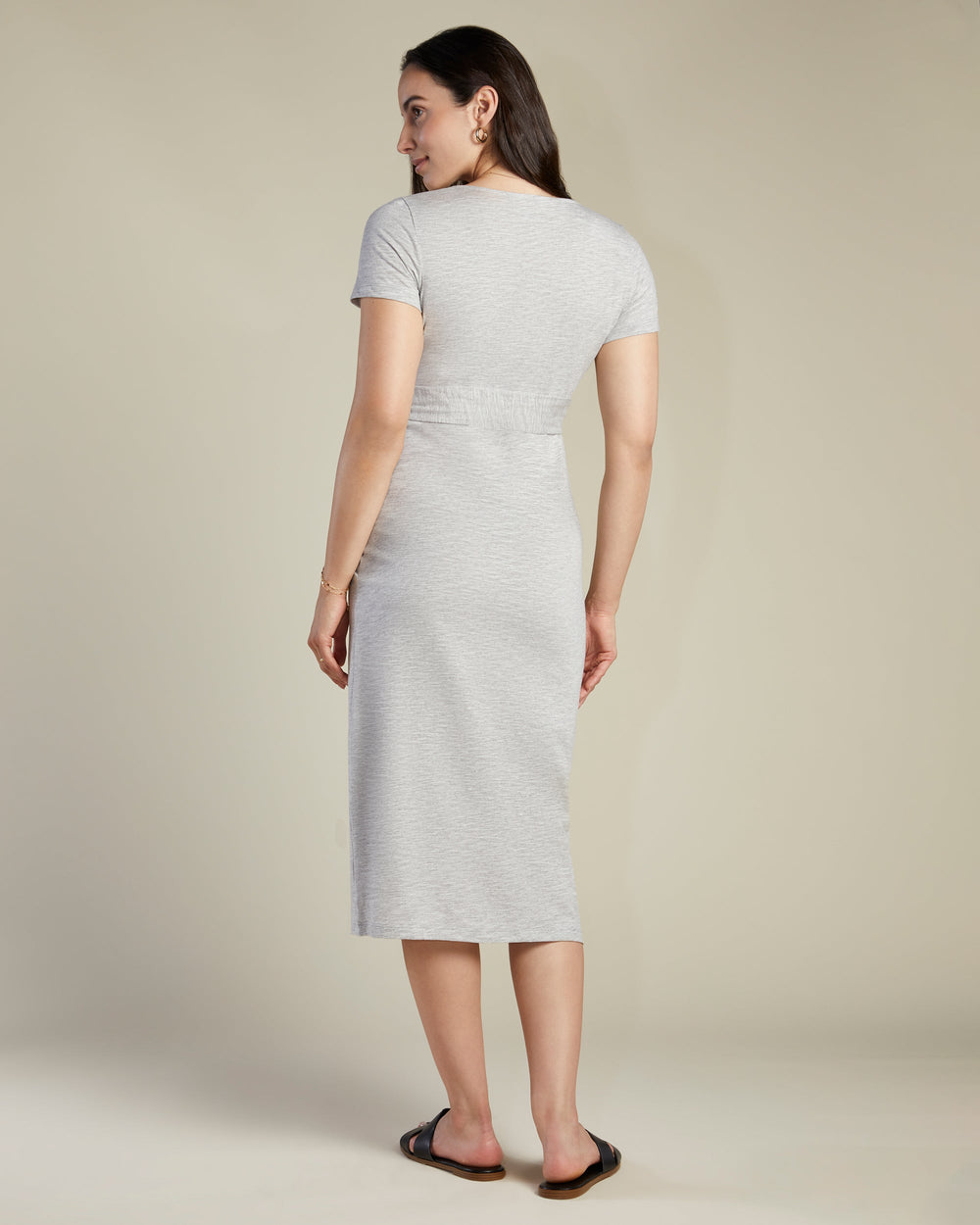 A Pea In the Pod Willow Short Sleeve Wrap Maxi Dress in blue