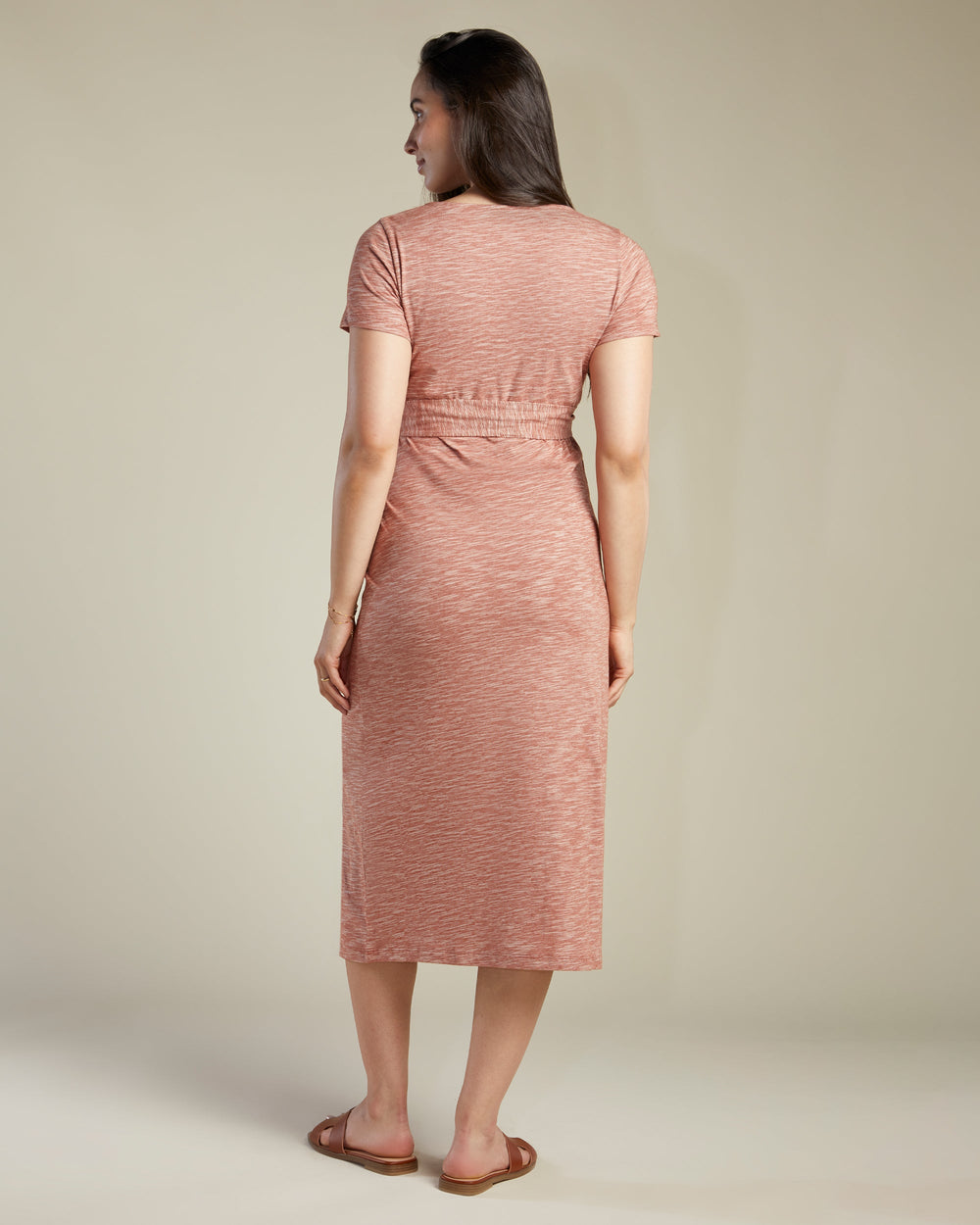 A Pea In the Pod Willow Short Sleeve Wrap Maxi Dress in gray