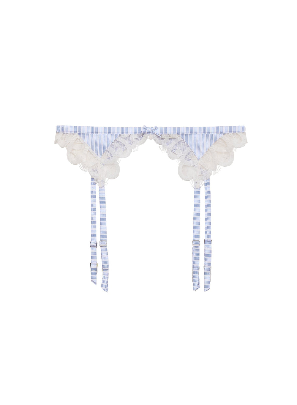 Hampton Poplin Garter Belt in blue | Fleur du Mal