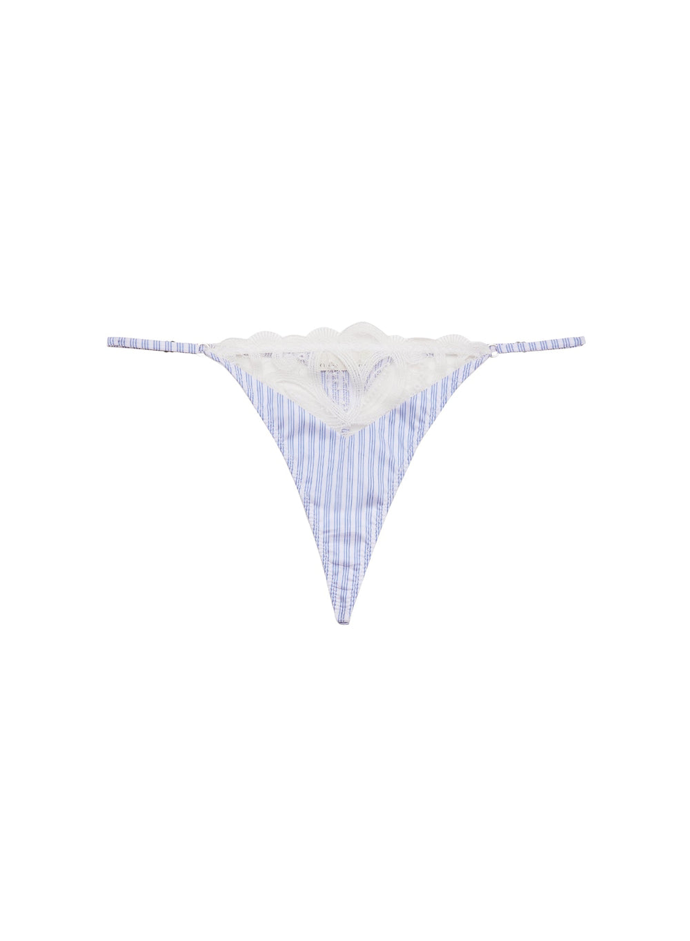 Hampton Poplin V-String in blue | Fleur du Mal