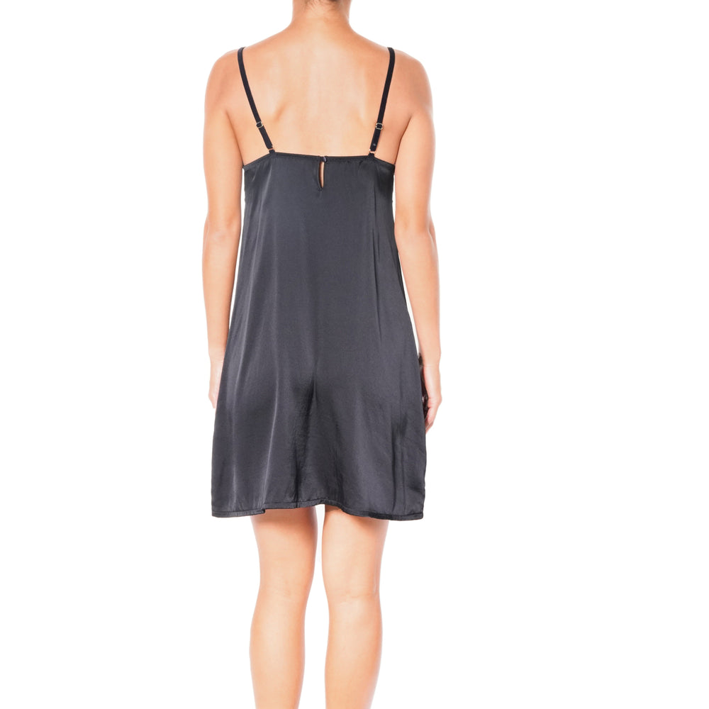 Claire de Lune Silk Babydoll in black | huit-lingerie