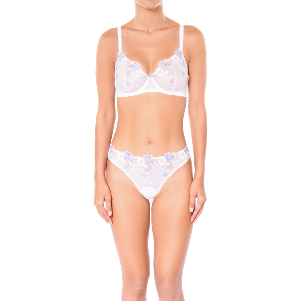 SWM-C4 - Sweet Modal Balconette Bra in white | huit-lingerie