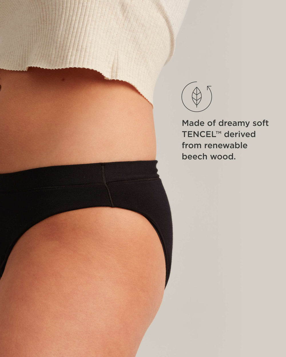 Leakproof Comfort Bikini in black | Saalt