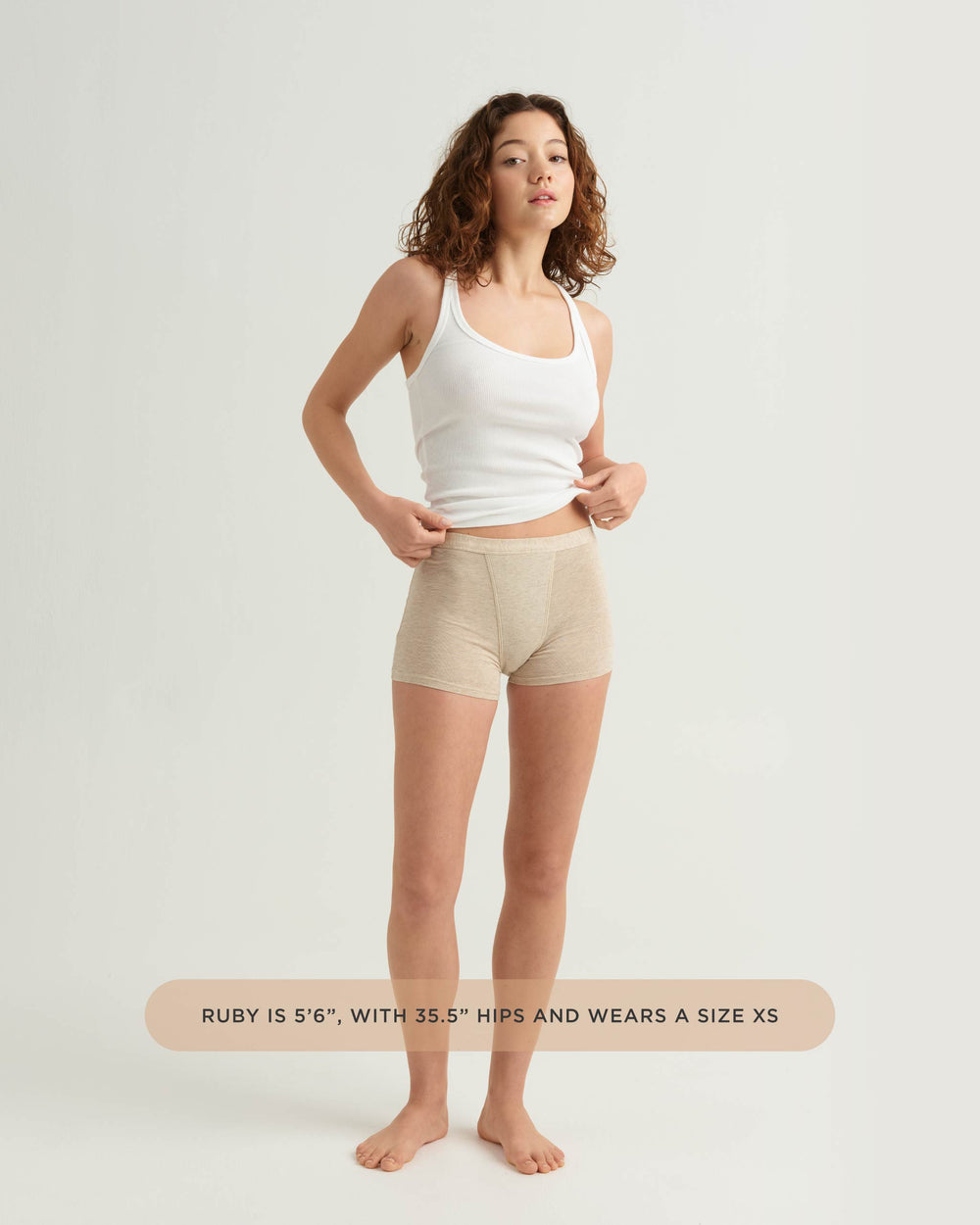 Leakproof Cotton Sleep Short in beige | Saalt