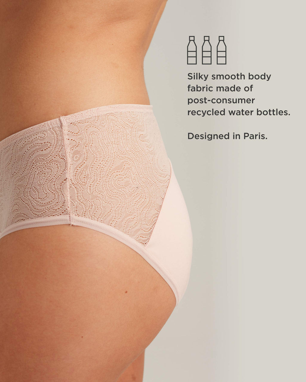 Leakproof Lace Hipster in black | Saalt