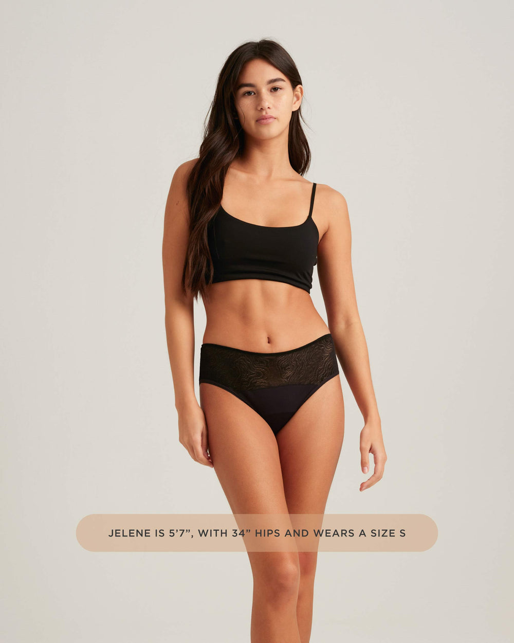 Leakproof Lace Hipster in black | Saalt