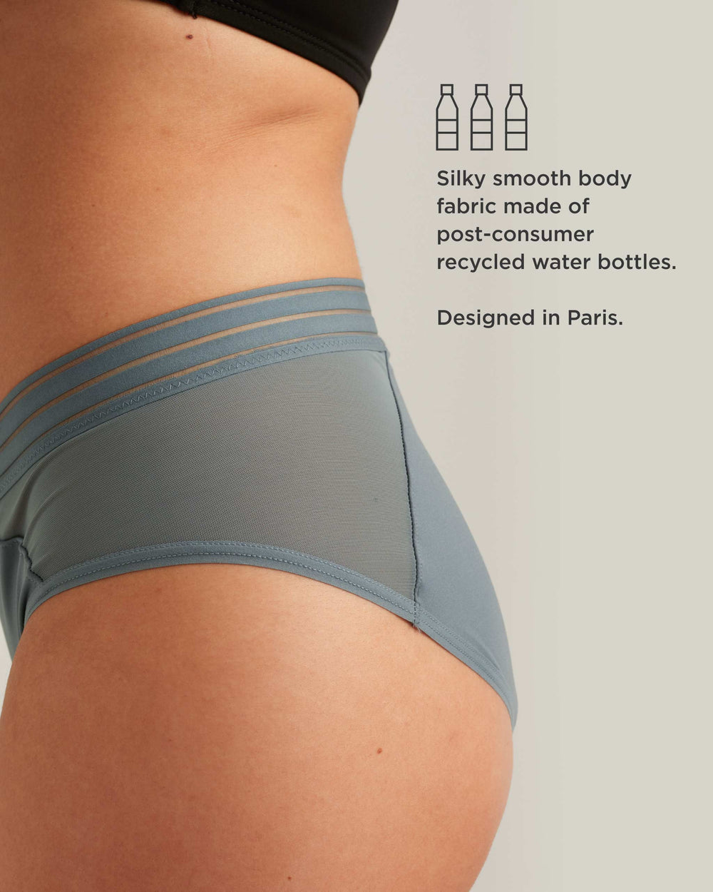 Leakproof Mesh Hipster in black | Saalt
