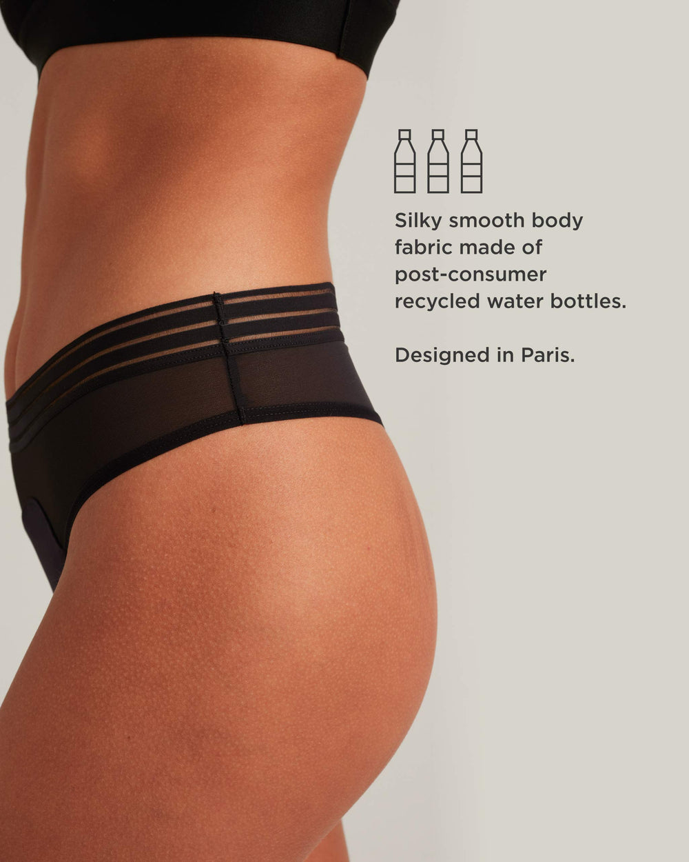 Leakproof Mesh Thong in black | Saalt