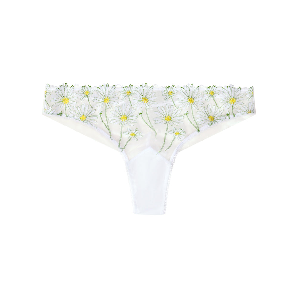 Danse des Fleurs - Tanga in white | huit-lingerie