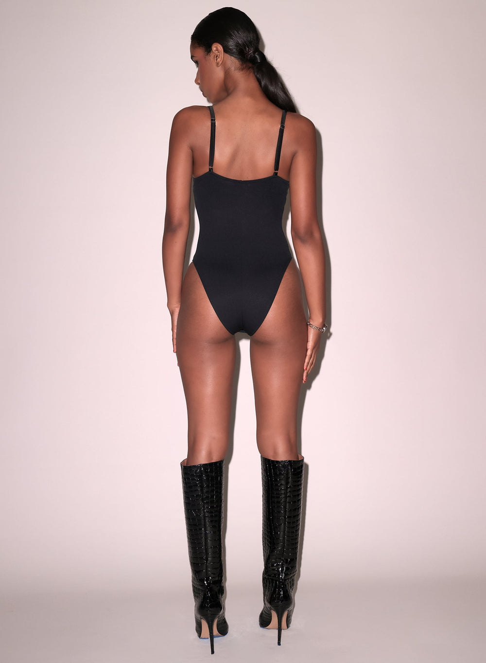 Fleur du Mal Seduce U-Plunge Bodysuit in black