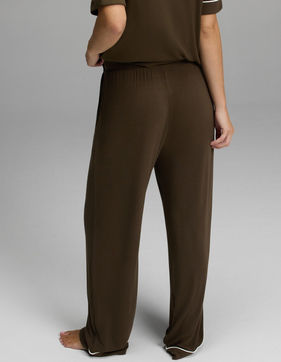Women's Bamboo Rib-Knit Classic Pajama Pant in blue | Cozy Earth