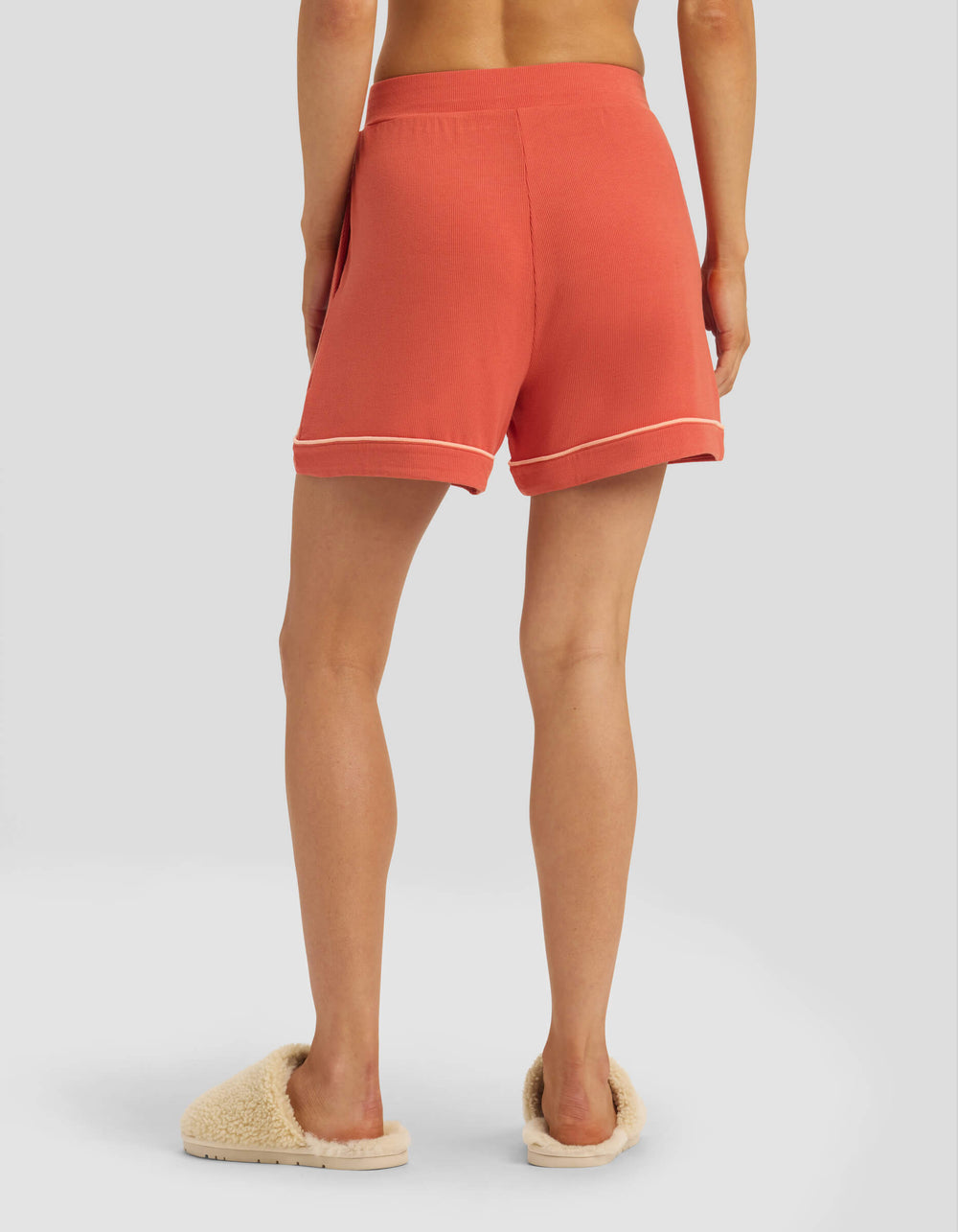 Women's Bamboo Rib-Knit Classic Pajama Short in brown | Cozy Earth