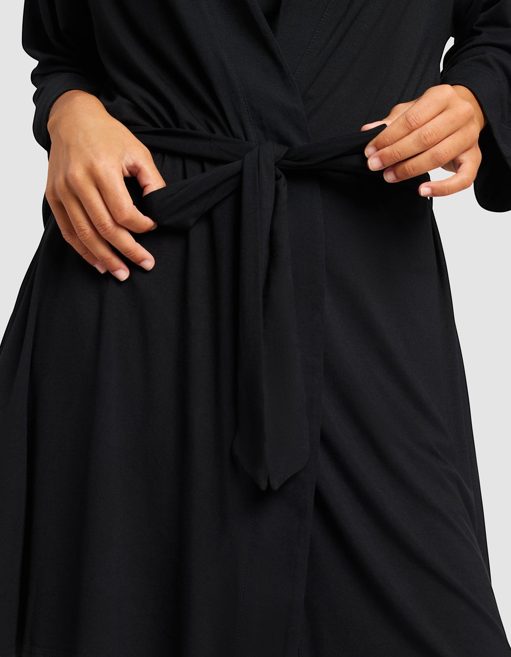 Women's Bamboo Stretch-Knit Kimono Robe in gray | Cozy Earth