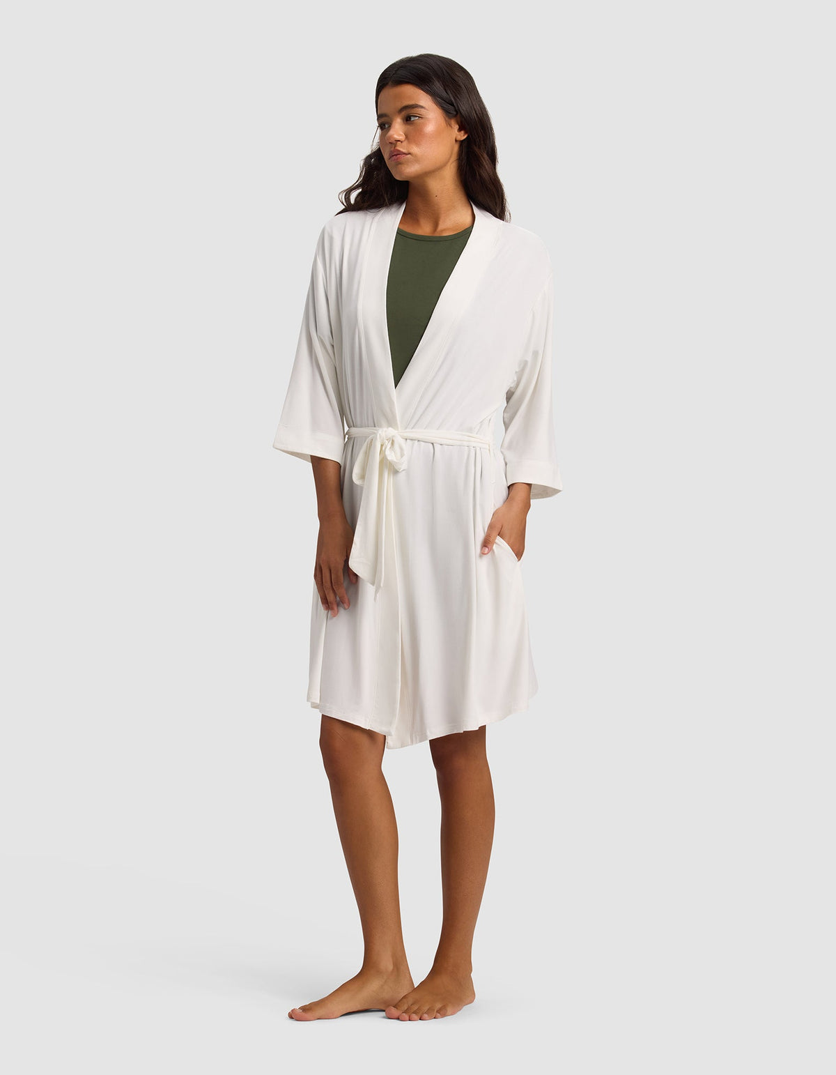 Women's Bamboo Stretch-Knit Kimono Robe