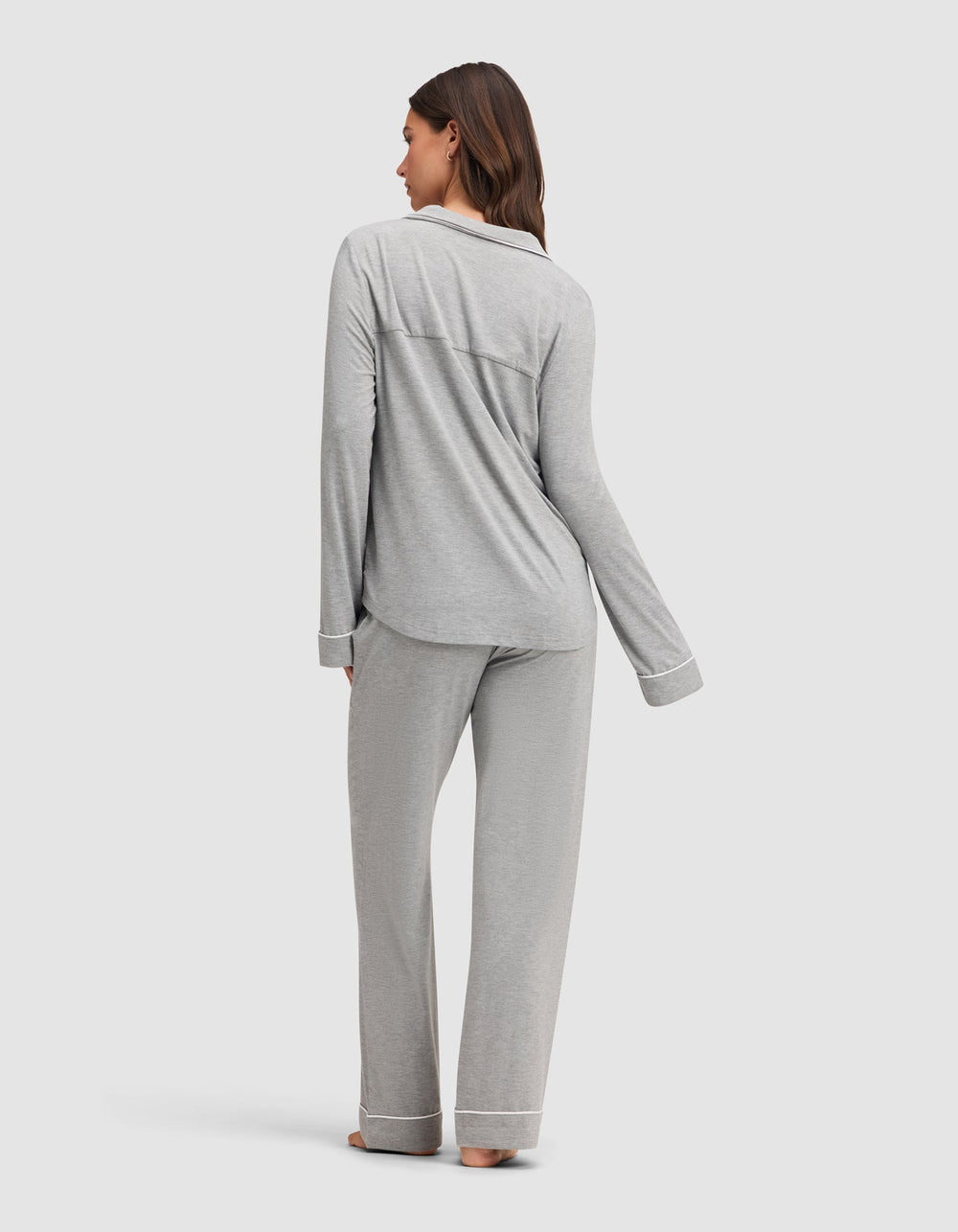 Women's Bamboo Stretch-Knit Long Sleeve Pajama Set - Tall in black | Cozy Earth