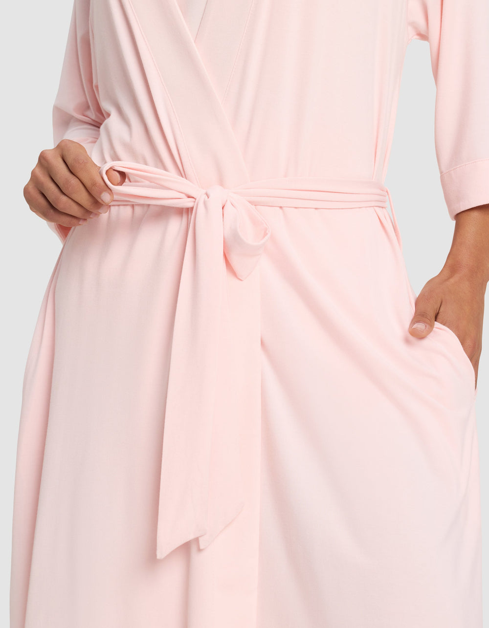Women's Bamboo Stretch-Knit Kimono Robe in gray | Cozy Earth
