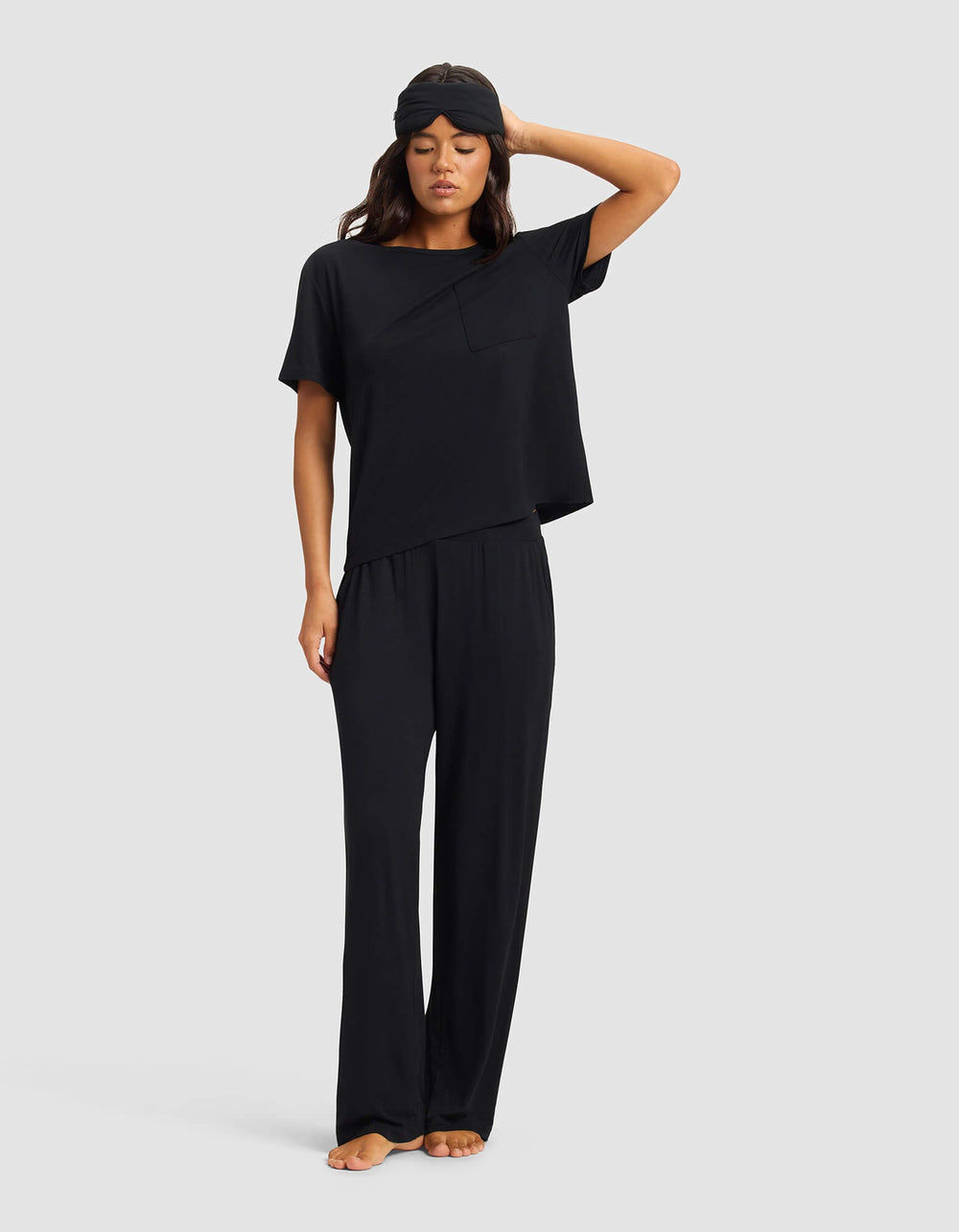 Women's Bamboo Stretch-Knit Lounge Tee & Pants Set in pink | Cozy Earth