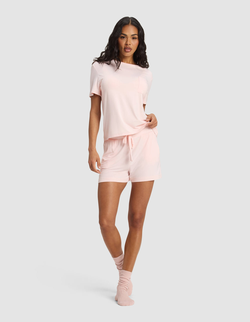 Women's Bamboo Stretch-Knit Shorts in pink | Cozy Earth