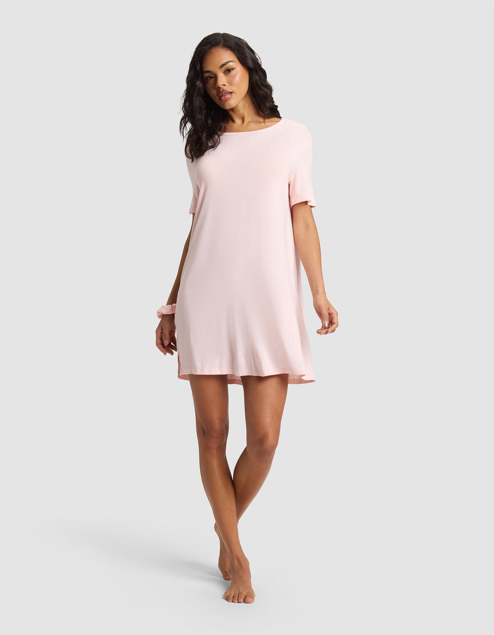 Women's Bamboo Stretch-Knit Sleep Dress in blue | Cozy Earth