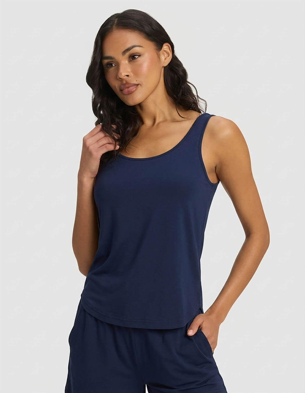 Women's Bamboo Stretch-Knit Tank & Short Set in pink | Cozy Earth