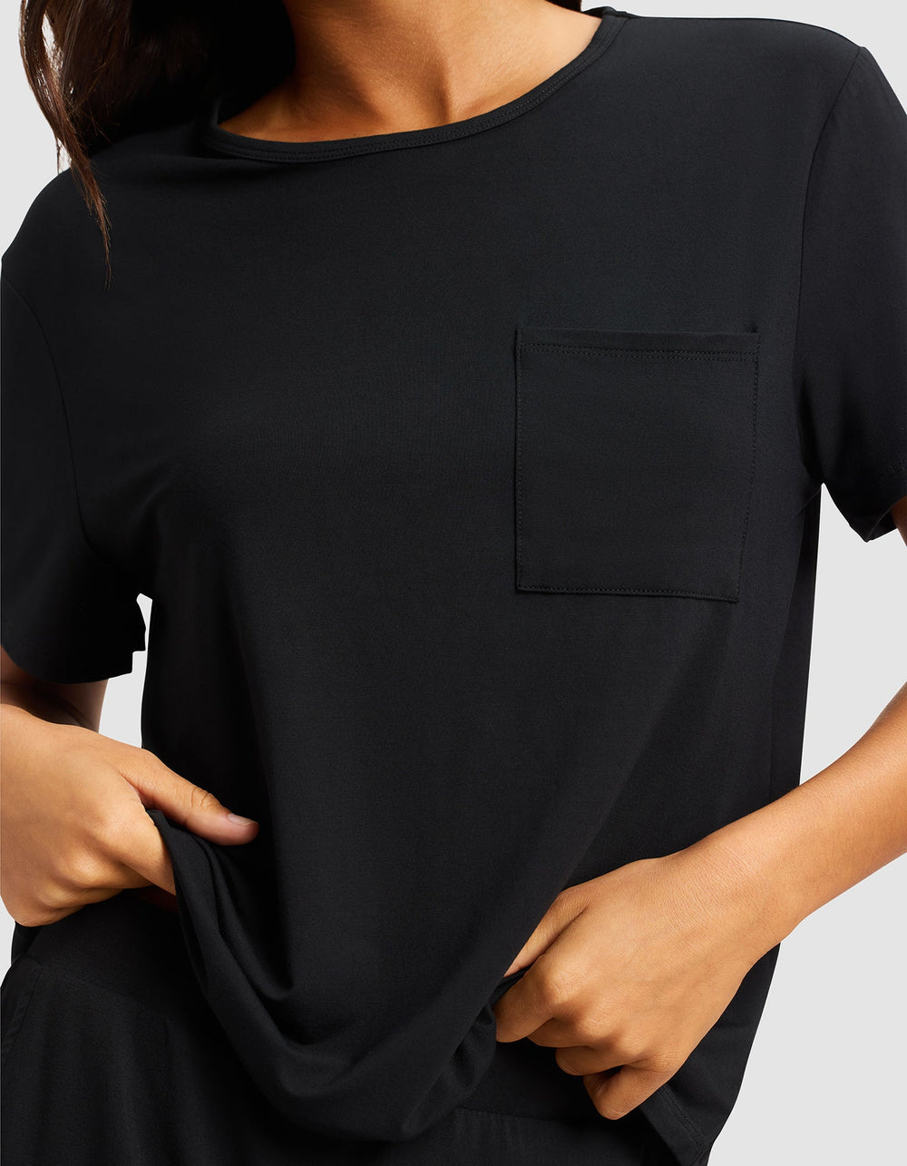 Women's Bamboo Stretch-Knit Lounge Tee & Pants Set in pink | Cozy Earth
