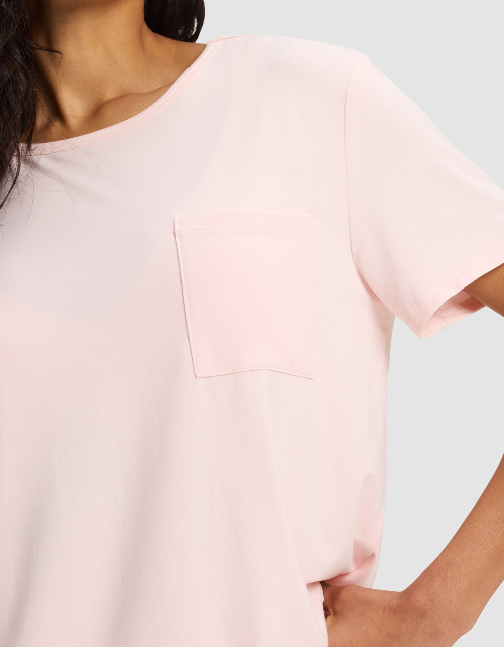 Women's Bamboo Stretch-Knit Lounge Tee & Pants Set in pink | Cozy Earth