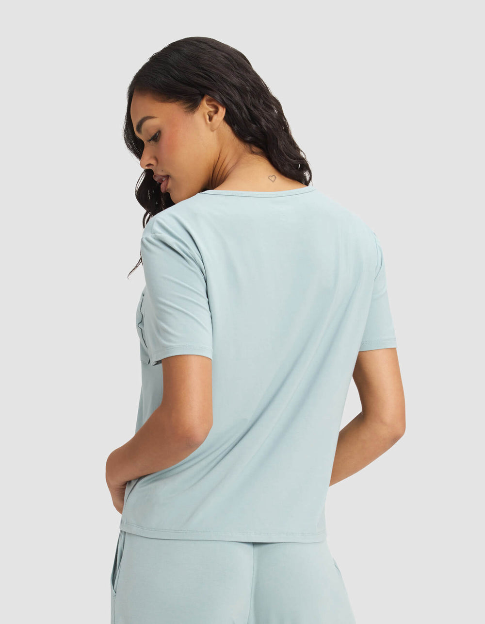 Women's Bamboo Stretch-Knit Lounge Tee & Pants Set in pink | Cozy Earth