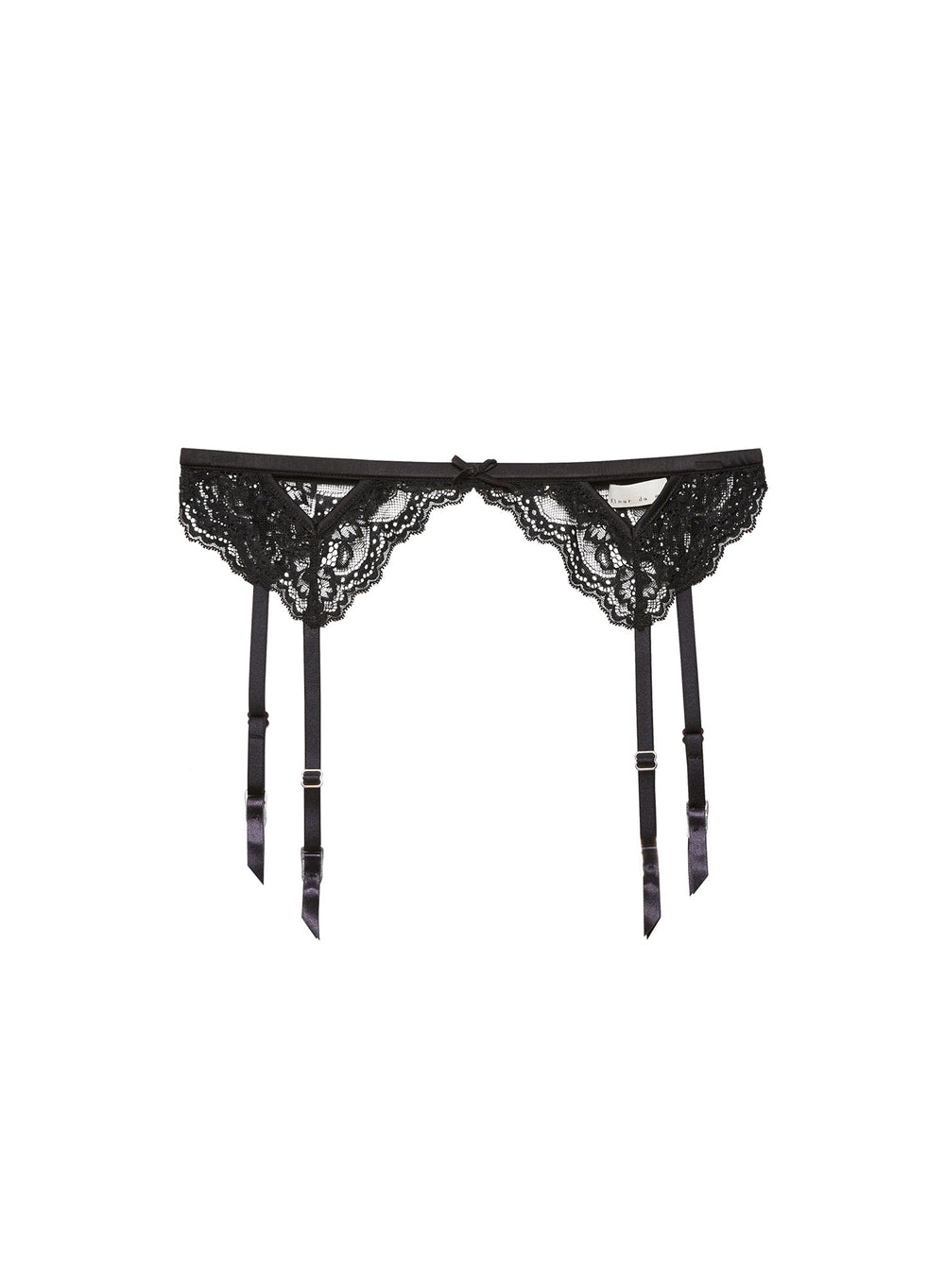 Fleur du Mal Bianca Lace Garter Belt in black