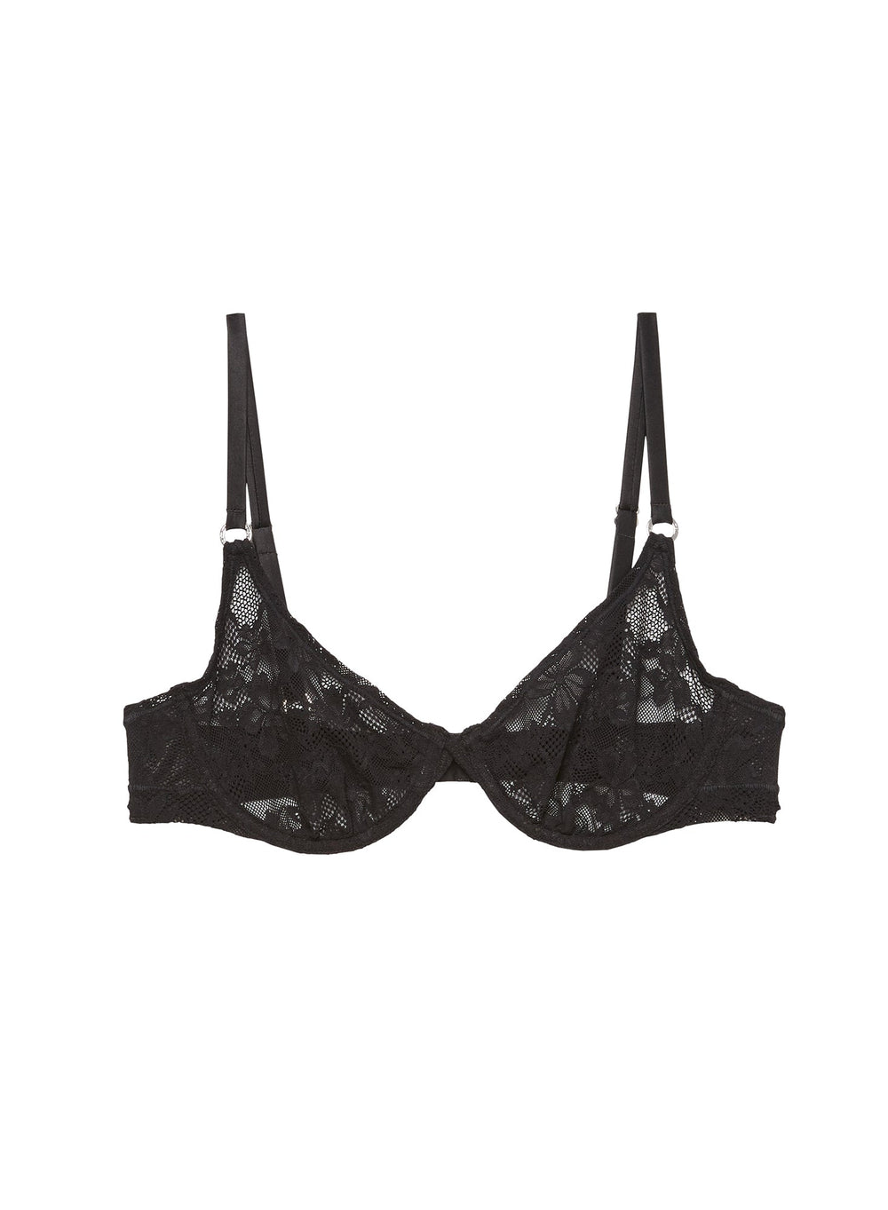 Fleur du Mal Le Stretch Lace Demi Bra in black