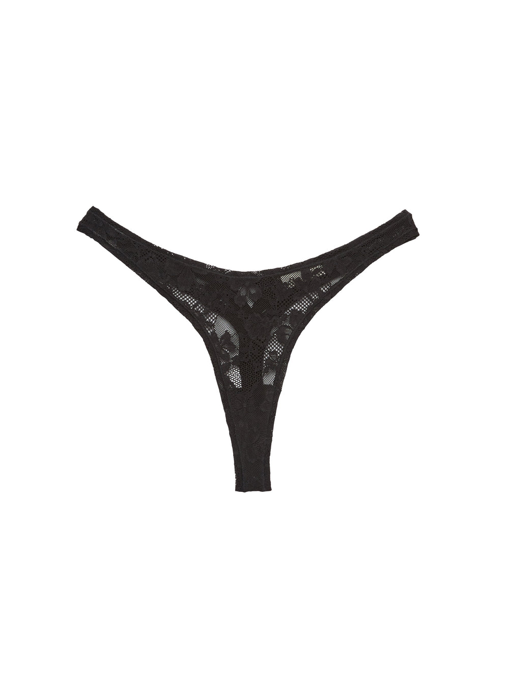 Fleur du Mal Le Stretch Lace Thong in black