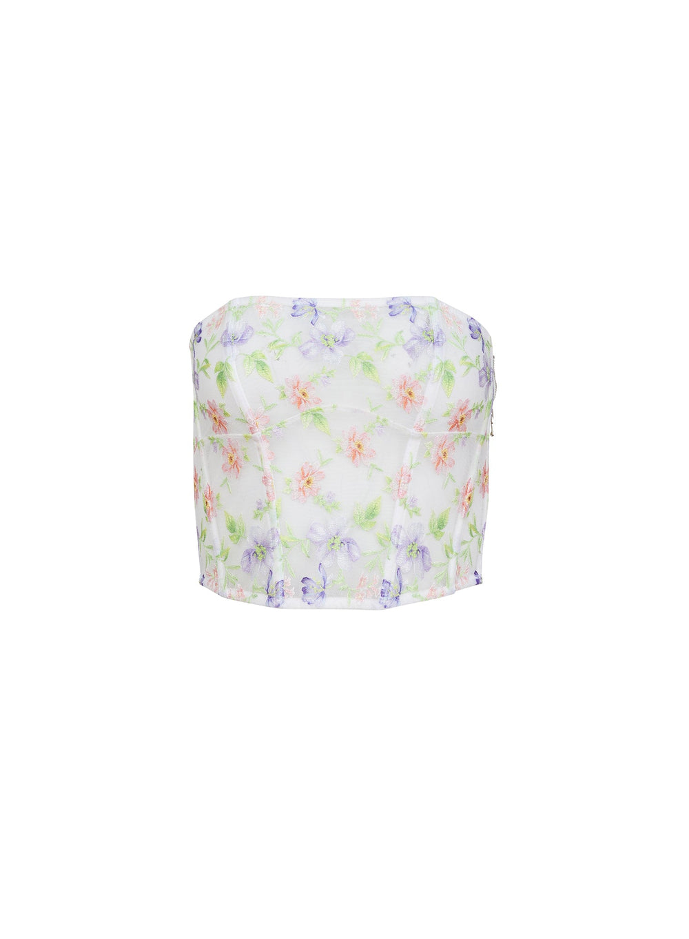 Elara Embroidery Corset Top in white | Fleur du Mal