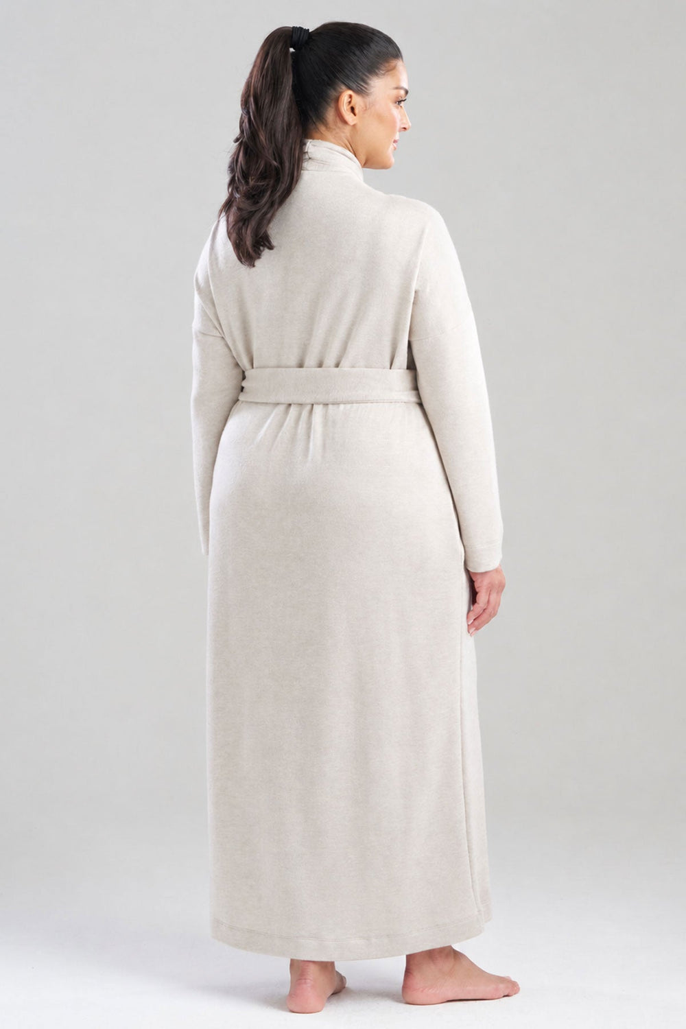 Himalaya Sweater Knit Robe in beige | Natori