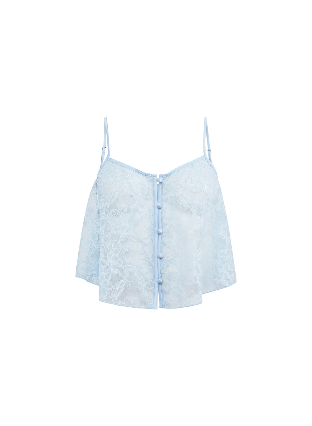Fleur du Mal Jasmine Lace Flutter Cami in blue