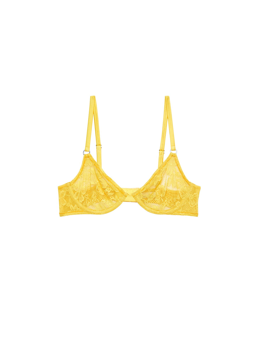 Fleur du Mal Le Stretch Lace Demi Bra in yellow